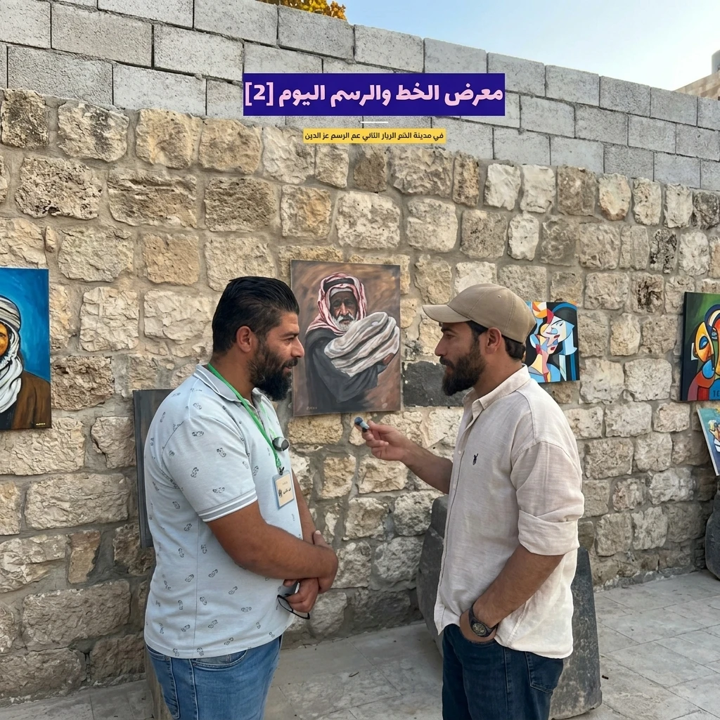 منبج تحتفي بالفن والجمال في معرض الخط والرسم للرسام عز الدين